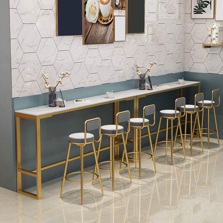 Tabouret de salle à manger gris rembourré