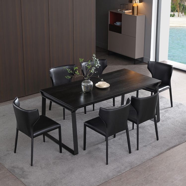 Modern Wingback Side Chair Matte Finish Leather Chair for Dining Room Clearhalo ' kitchen&dining_furn' 'Dining Chairs' 'Dining Tables & Seating' 'dining_chair' 'furn' 'furn_dining_chair' 'Furniture' 'furniture_dining_chair' 'Kitchen & Dining Furniture' 'kitchen' 1200x1200_af2e0e7c-8e56-4f31-ae45-9581677427b0