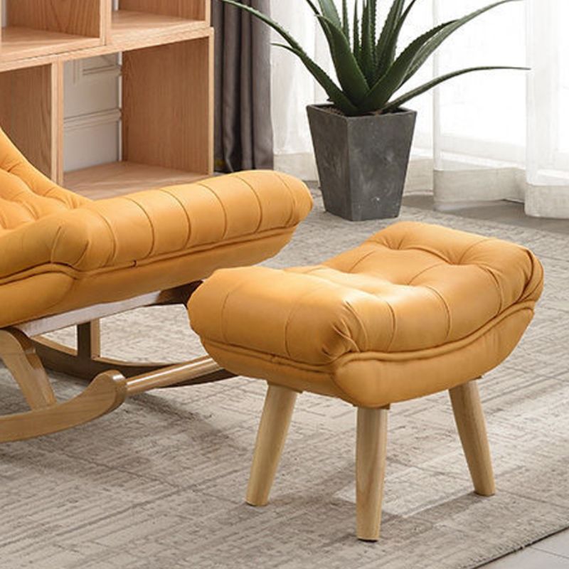 Fabric Rocker Chair Solid Color Contemporary Tufted Cushions Rocker Chair with Ottoman Clearhalo 'Chairs & Seating' 'furn' 'furn_rocking_chairs' 'Furniture' 'Living Room Furniture' 'Rocking Chairs' 'rocking_chairs' 1200x1200_af2e2010-2c9a-4011-ac21-7fd821eb2c8f