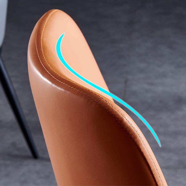 Contemporary Metal Dining Room Chairs Armless PU Leather Dining Chairs for Home Use Clearhalo ' kitchen&dining_furn' 'Dining Chairs' 'Dining Tables & Seating' 'dining_chair' 'furn' 'furn_dining_chair' 'Furniture' 'furniture_dining_chair' 'Kitchen & Dining Furniture' 'kitchen' 1200x1200_af2e4e3c-17ba-4809-8179-1d48e639d073