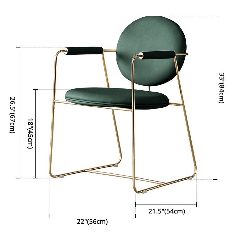 Nordic Cushioned Dining Chair 33"H King Louis Back Side Chair with Metal Base for Restaurant Clearhalo ' kitchen&dining_furn' 'Dining Chairs' 'Dining Tables & Seating' 'dining_chair' 'furn' 'furn_dining_chair' 'Furniture' 'furniture_dining_chair' 'Kitchen & Dining Furniture' 'kitchen' 1200x1200_af2e7858-bf0f-4680-804b-c36d406ca58c