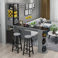 Modern Glass Bar Table Artificial Wood Base with Wine Cabinet for Balcony Clearhalo 'Bar Furniture' 'Bar Tables' 'bar_tables' 'furn' 'furn_bar_tables' 'Furniture' 'Kitchen & Dining Furniture' 1200x1200_af2e9659-7715-4054-8506-e205d69c6dbe