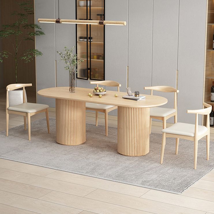 Contemporary Style Dining Oval Table Dining Wooden Table for Restaurant with Wood Legs Clearhalo 'Dining Tables & Seating' 'Dining Tables' 'dining_table' 'furn' 'furn_dining_table' 'Furniture' 'furniture_dining_table' 'Kitchen & Dining Furniture' 1200x1200_af2eef95-62f4-47e4-9b99-eed866b3f193