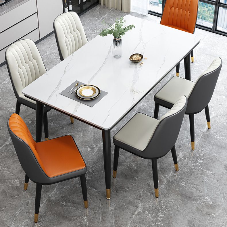 Industrial Kitchen Rectangle Shape Table Sintered Stone Top Dining Table with 4 Legs Base Clearhalo ' dining_table' 'Dining Tables & Seating' 'Dining Tables' 'furn' 'furn_dining_table' 'Furniture' 'furniture_dining_table' 'Kitchen & Dining Furniture' 'kitchen&dining_furn' 'kitchen' 'kitchen_dining_table' 1200x1200_af2f298c-cea9-4827-95aa-7f384785b69b