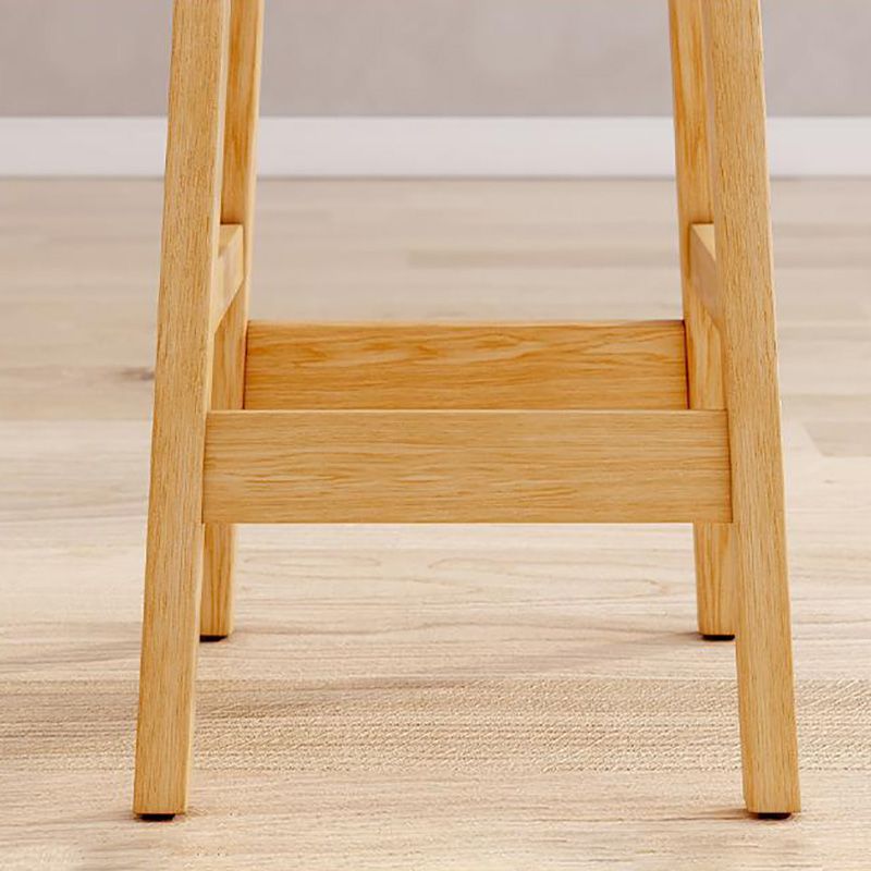 Taburete industrial de madera con altura de mostrador, taburete de bar sin brazos con cojín