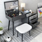 Contemporary Flip-Top Vanity Dressing Table Set in Gray with Drawers
