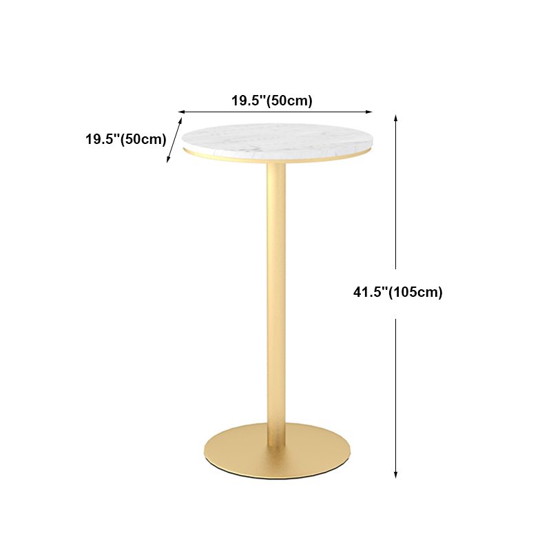 White Glam Style Table in Iron and Faux Marble Milk Tea Shop Bar Table Clearhalo 'Bar Furniture' 'Bar Tables' 'bar_tables' 'furn' 'furn_bar_tables' 'Furniture' 'furniture_bar_tables' 'Kitchen & Dining Furniture' 1200x1200_af3013c7-0ad7-48a1-9c71-5cfba7338b70