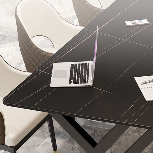 Bureau de bureau rectangulaire de style moderne Bureau de base de traîneau en pierre fritté