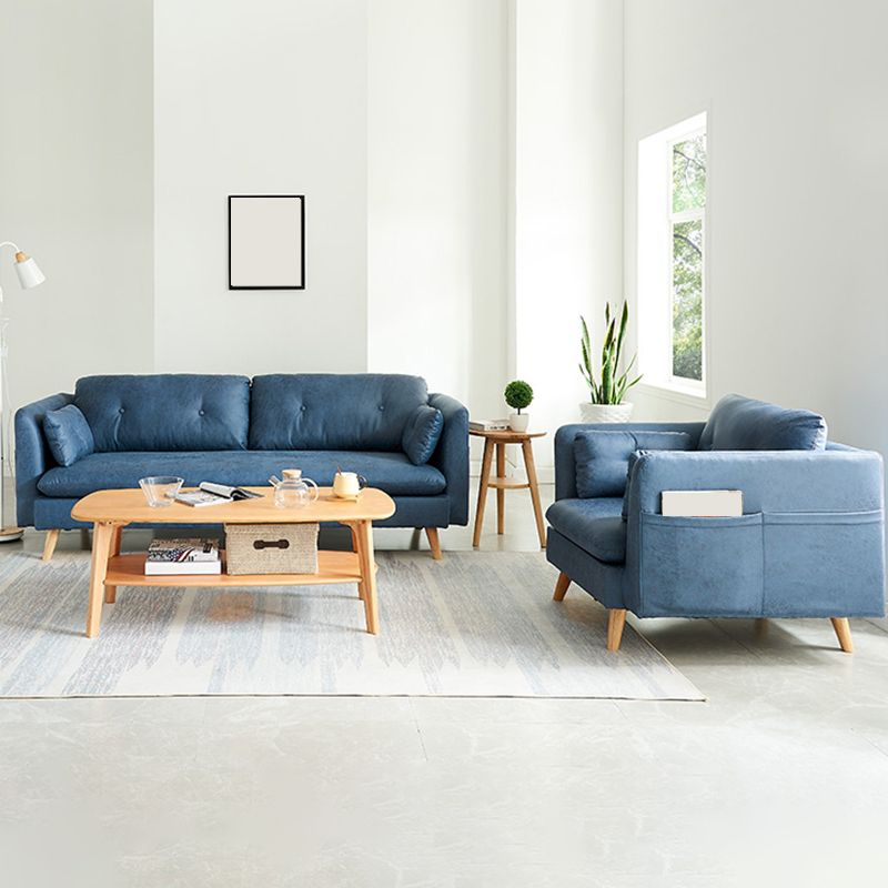 Canapé de bras carré tufté à 3 places en cuir en cuir simple canapé-coussin