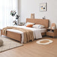 Modern Standard Bed Rectangular Solid Wood Panel Bedwith Headboard