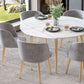 Scandinavian Sintered Stone Top Dining Set Round Table Dining Furniture with Drop Leaf Clearhalo 'Dining Room Sets' 'Dining Tables & Seating' 'dining_room_set' 'furn' 'furn_dining_room_set' 'Furniture' 'furniture_dining_room_set' 'Kitchen & Dining Furniture' 'kitchen&dining_furn' 'kitchen' 1200x1200_af346ae9-db9c-4c09-9632-5278d32bd494