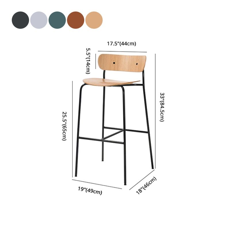 Industrial Black Counter Stool Iron Wooden Bar Bristol Stool with Low Back 1 Piece Clearhalo 'Bar Furniture' 'Bar Stools' 'bar_stools' 'furniture_bar_stools' 'Kitchen & Dining Furniture' 'kitchen&dining_furn' 'kitchen' 'kitchen_furn' Furniture' 1200x1200_af34f700-ac61-4796-b995-5558d27d9941
