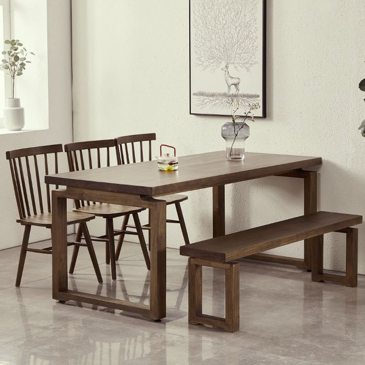 Solid Wood Brown Tone Table Simplicity Sled Base Table for Dining Room Clearhalo ' dining_table' 'Dining Tables & Seating' 'Dining Tables' 'furn' 'furn_dining_table' 'Furniture' 'furniture_dining_table' 'Kitchen & Dining Furniture' 'kitchen&dining_furn' 'kitchen' 'kitchen_dining_table' 1200x1200_af356c34-3915-41be-9f03-8400dcfa2832