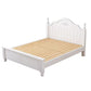 Solid Wood Standard Bed Contemporary White Bed with Panel Headboard