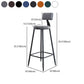 Industrial Armless Backrest Counter Stool Iron Milk Tea Shop Bar Stool with Cushion Clearhalo 'Bar Furniture' 'Bar Stools' 'bar_stools' 'furn' 'furn_bar_stools' 'Furniture' 'furniture_bar_stools' 'Kitchen & Dining Furniture' 1200x1200_af36d956-d606-4ce7-9d0e-33bca2155578
