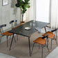 Dining Room Dinner Kitchen Table Black Frame Solid Wood Dining Table Clearhalo 'Dining Tables & Seating' 'Dining Tables' 'dining_table' 'furn' 'furn_dining_table' 'Furniture' 'Kitchen & Dining Furniture' 1200x1200_af375bcc-ceab-40b5-910c-ffd0a373ac3c