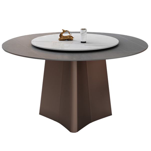 Round Pedestal Base Furniture Luxury Style Stone Dining Room Collection Without Turntable Clearhalo ' dining_table' 'Dining Tables & Seating' 'Dining Tables' 'furn' 'furn_dining_table' 'Furniture' 'furniture_dining_table' 'Kitchen & Dining Furniture' 'kitchen&dining_furn' 'kitchen' 'kitchen_dining_table' 1200x1200_af37b64b-d886-470f-aefa-fd301b3ea5b3