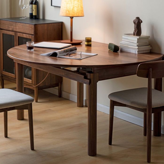 家のために4つの椅子を備えたモダンなソリッドウッドダイニングテーブルセットドロップリーフ