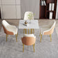 Metal Base Dining Table Glam Style White Stone Top Dining Table for Living Room Clearhalo 'Dining Tables & Seating' 'Dining Tables' 'dining_table' 'furn' 'furn_dining_table' 'Furniture' 'furniture_dining_table' 'Kitchen & Dining Furniture' 1200x1200_af3b6a65-6e44-4292-ba97-ca157f4a7f49
