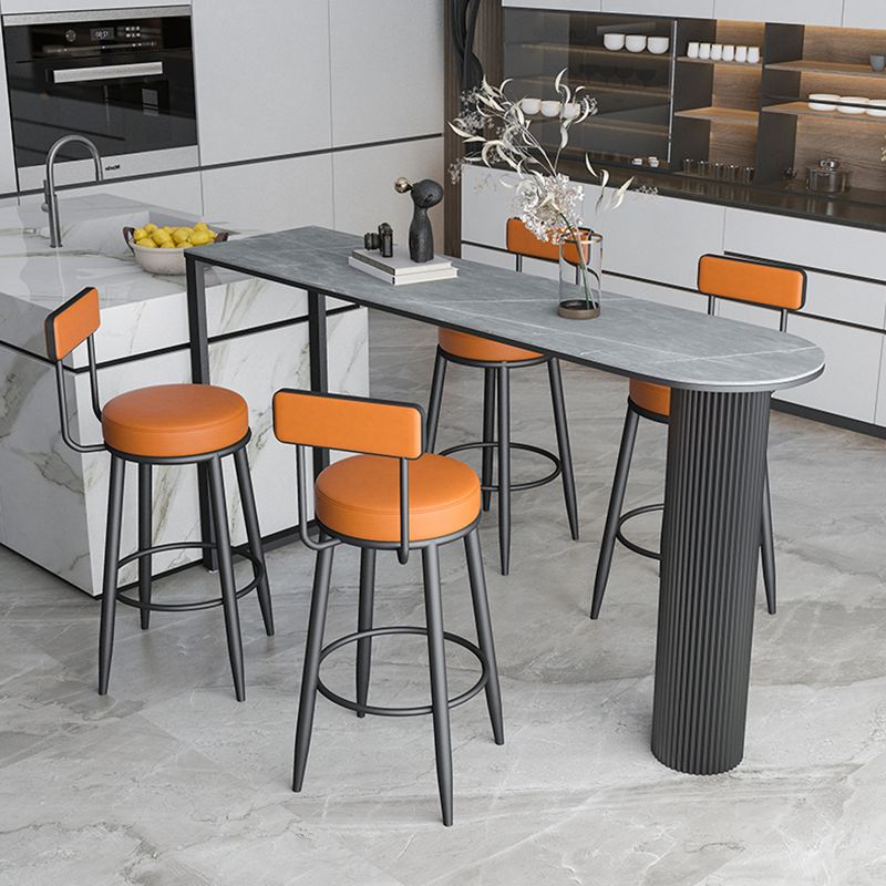 Nordic Style Backrest Counter Stool Iron Cafe Bar Stool with Leather Cushion and Pedal Clearhalo 'Bar Furniture' 'Bar Stools' 'bar_stools' 'furn' 'furn_bar_stools' 'Furniture' 'Kitchen & Dining Furniture' 1200x1200_af3c67cc-f6da-4ed2-bff6-2ef48e0dd086