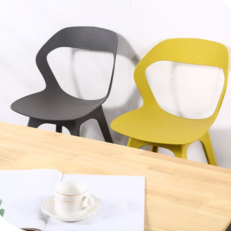 Contemporary Kitchen Dining Chair Vinyl Open Back Side Chair Clearhalo 'Dining Chairs' 'Dining Tables & Seating' 'dining_chair' 'furn' 'furn_dining_chair' 'Furniture' 'Kitchen & Dining Furniture' 1200x1200_af3d690d-4270-4877-9889-9a931d339b7d