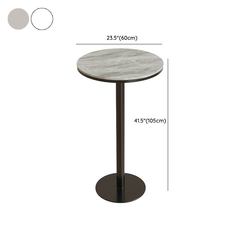 Juego de mesa de bar redonda moderna, mesa de bar con tapa de piedra de 1/3 piezas y taburetes de cuero