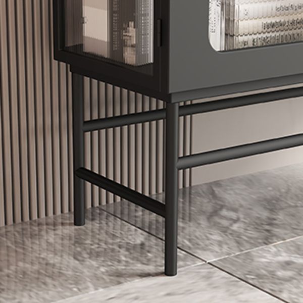 Metallic Finish Contemporary Dining Server Kitchen Sideboard with Cabinets Clearhalo 'buffet_sideboard' 'Buffets & Sideboards' 'furn' 'furn_buffet_sideboard' 'Furniture' 'Kitchen & Dining Furniture' 1200x1200_af3e5046-f3ba-4e3f-b2a0-ba8c1c8c87b3