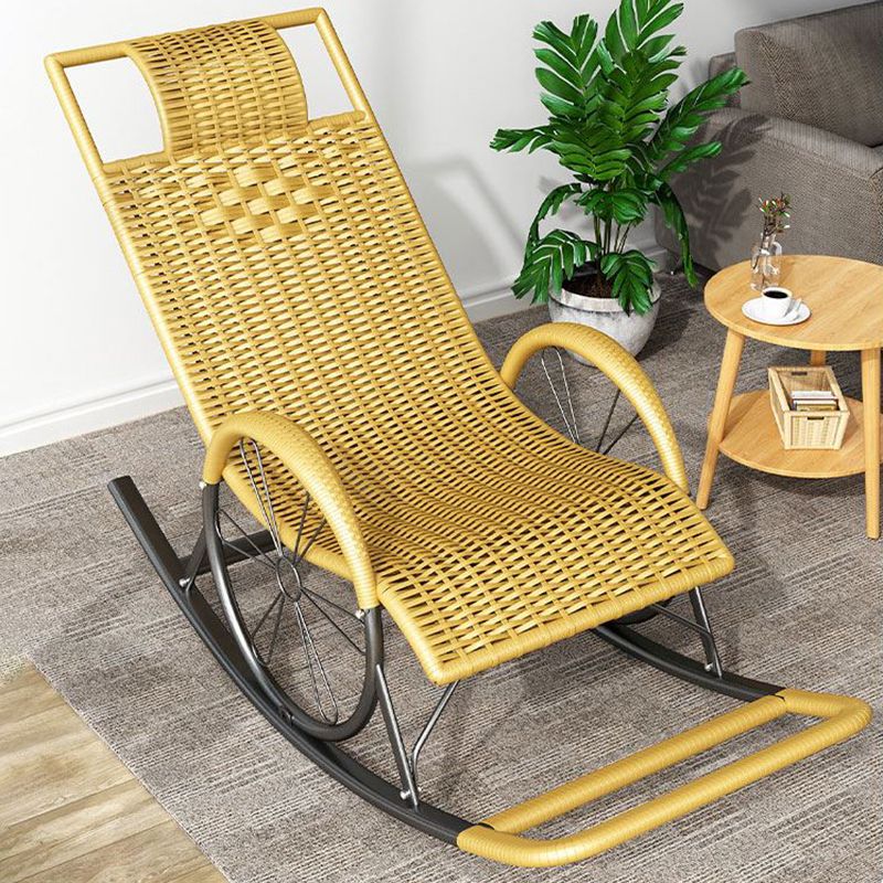 Modern Wicker Rocking Chair Brown Water Resistant Rocker for Living Room Clearhalo 'Chairs & Seating' 'furn' 'furn_rocking_chairs' 'Furniture' 'Living Room Furniture' 'Rocking Chairs' 'rocking_chairs' 1200x1200_af3ef542-9210-4f63-a273-adaeb50a504d