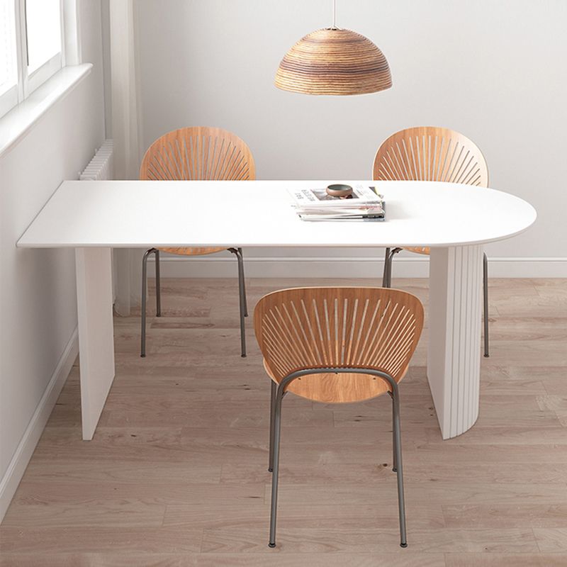 Contemporary Half-Circle Office Desk White Writing Desk for Home Clearhalo 'furn' 'furn_office_desk' 'Furniture' 'Office Desks' 'Office Furniture' 'office_desk' 1200x1200_af3f97f1-4037-4340-a258-bbb567396451