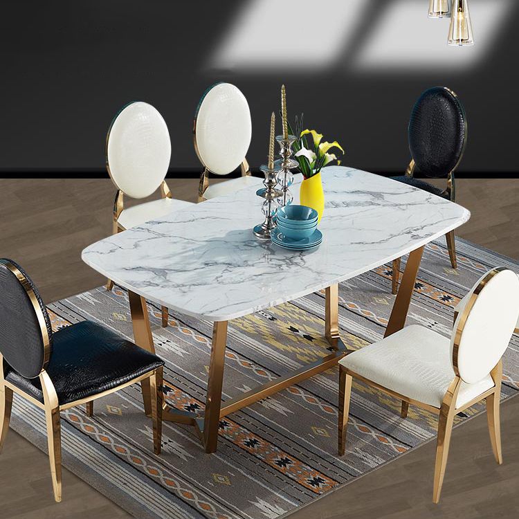 Glam 1/4/5/6/7 Pieces Dining Set Marble Dining Table Set for Dining Areas Clearhalo 'Dining Room Sets' 'Dining Tables & Seating' 'dining_room_set' 'furn' 'furn_dining_room_set' 'Furniture' 'furniture_dining_room_set' 'Kitchen & Dining Furniture' 1200x1200_af416996-1359-4470-9e0f-c709322be3b9