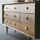 Sideboard in legno a buffet a buffet a 9 cassetti glam per soggiorno