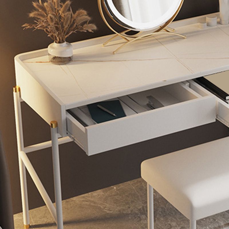 2 Drawers Makeup Table Desk Contemporary White Solid Wood Vanity Clearhalo 'Bedroom Furniture' 'furn' 'furn_makeup_vanities' 'Furniture' 'Makeup Vanities' 'makeup_vanities' 1200x1200_af435ca6-3a31-4221-bd85-e893ce605b1f