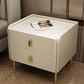 Comodino da comodino in pietra glam accento comodino con 2 cassetti