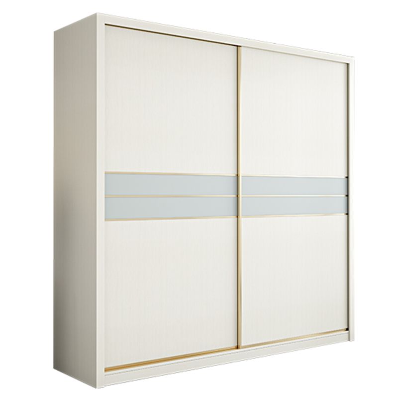 Contemporary Freestanding Wood Wardrobe Sliding Soft Close Doors in White Clearhalo 'Armoires & Wardrobes' 'armoires_wardrobes' 'Bedroom Furniture' 'furn' 'furn_armoires_wardrobes' 'Furniture' 1200x1200_af44e114-a07c-473a-b27e-8bac88b1223f