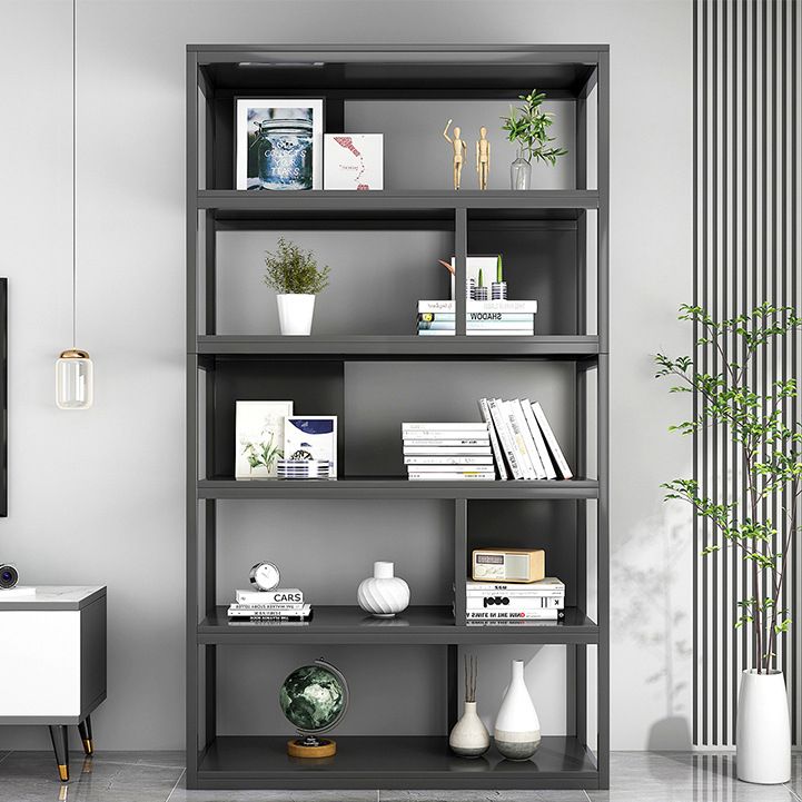 Vertical Metal Frame Etagere Bookshelf Manufactured Wood Shelf Bookcase for Living Room Clearhalo 'Bookcases' 'furn' 'furn_bookcases' 'Furniture' 'furniture_bookcases' 'Office Furniture' 1200x1200_af4642eb-d14a-4d26-b261-02ee01c6aa81