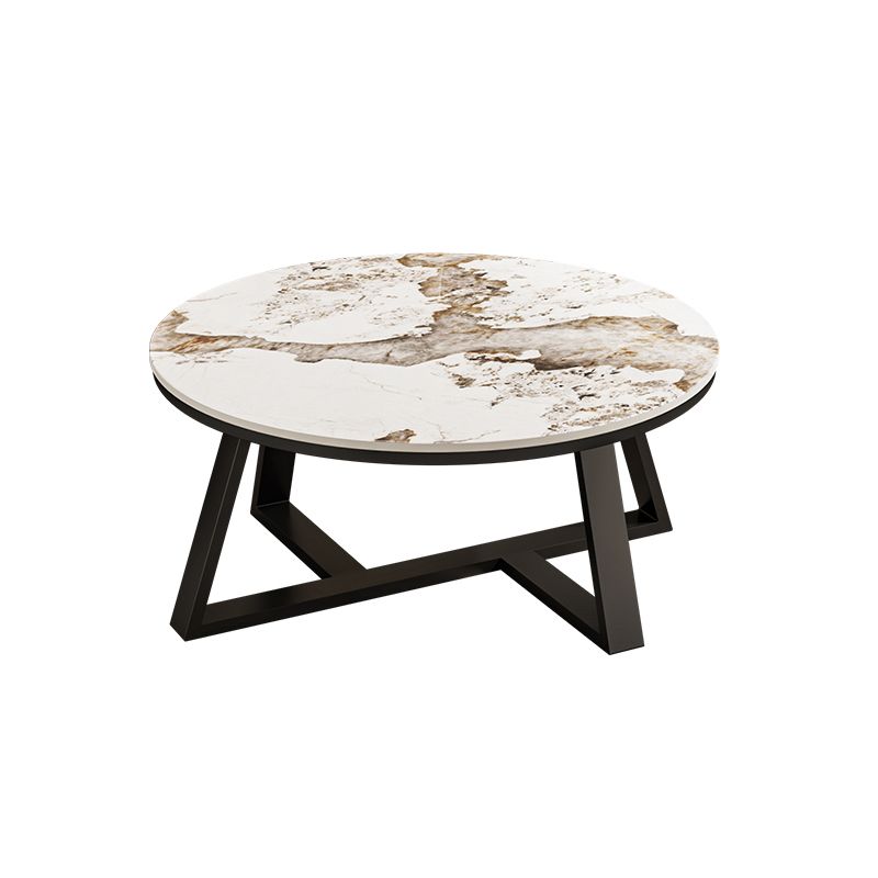 Round Coffee Table Cross Legs Coffee Table Set with Metal Legs Clearhalo 'Coffee & Accent Tables' 'Coffee Tables' 'coffee_tables' 'furn' 'furn_coffee_tables' 'Furniture' 'Living Room Furniture' 1200x1200_af490ef9-5762-4b4d-aed6-70510c423b74