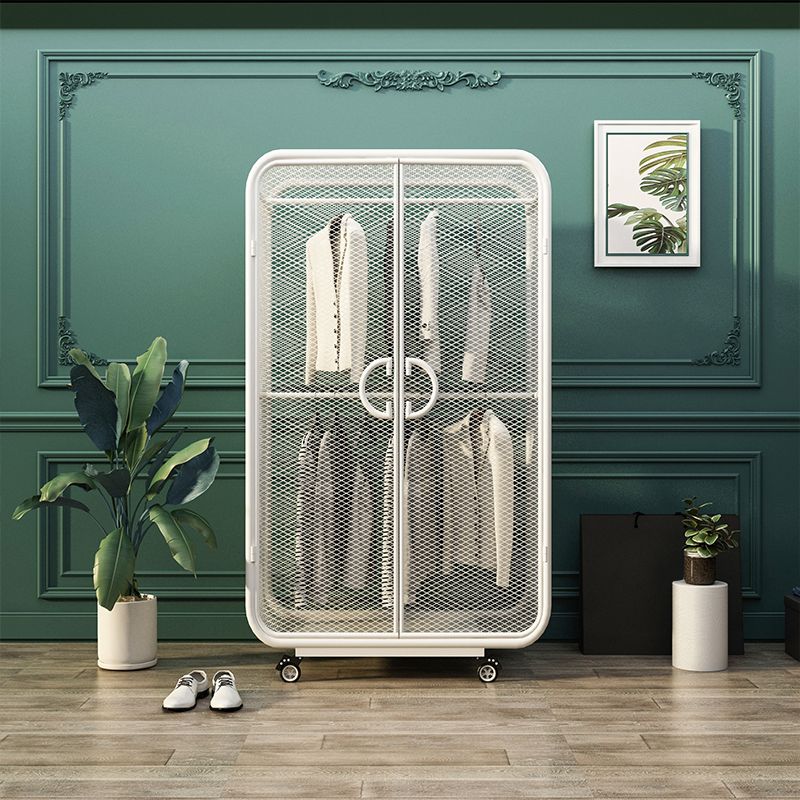Contemporary Wardrobe Cabinet Metal Wardrobe Closet for Bedroom Clearhalo 'Armoires & Wardrobes' 'armoires_wardrobes' 'Bedroom Furniture' 'furn' 'furn_armoires_wardrobes' 'Furniture' 1200x1200_af4959ea-1634-4b74-93e4-f16ed3846aa8