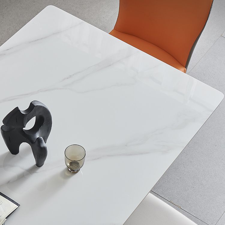 Traditional Luxury Dining Table White Sintered Stone Table with Rose Gold Frame Clearhalo ' dining_table' 'Dining Tables & Seating' 'Dining Tables' 'furn' 'furn_dining_table' 'Furniture' 'furniture_dining_table' 'Kitchen & Dining Furniture' 'kitchen&dining_furn' 'kitchen' 'kitchen_dining_table' 1200x1200_af4b01f2-3025-420d-bcc5-884c0993e3ce