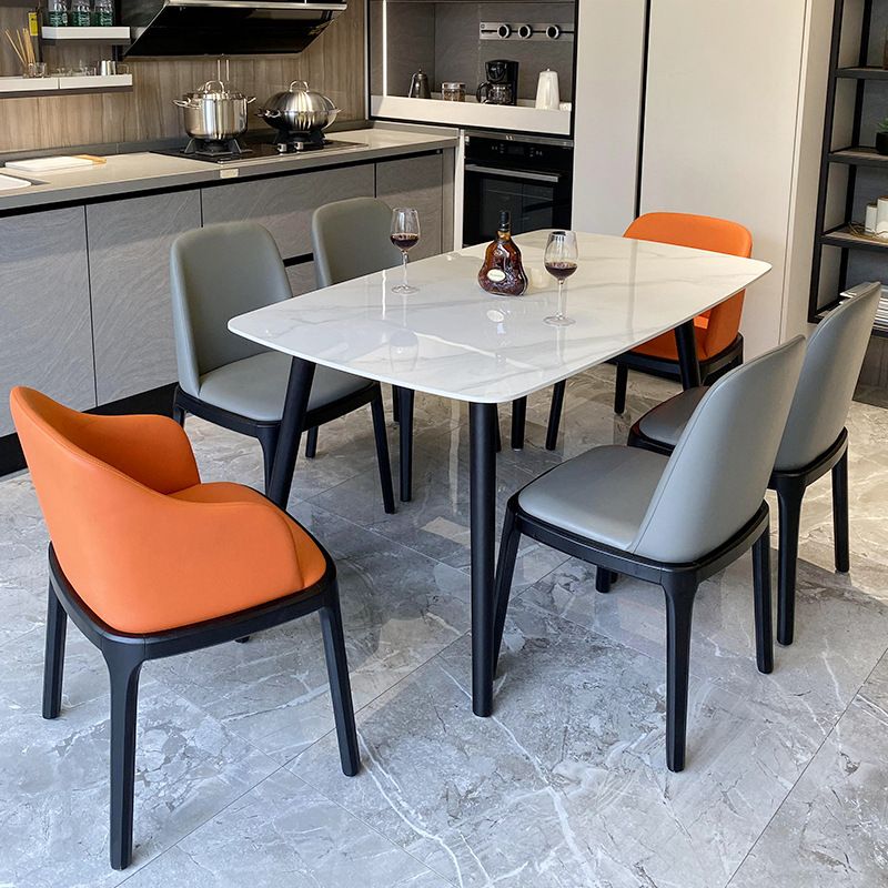 Modern Rectangle Stone Table Standard Height Table Dining Table with 4 Legs Clearhalo 'Dining Tables & Seating' 'Dining Tables' 'dining_table' 'furn' 'furn_dining_table' 'Furniture' 'furniture_dining_table' 'Kitchen & Dining Furniture' 'kitchen' 'kitchen_dining_table' 1200x1200_af4f2bcc-8d74-41d3-91a9-ba969a1e7031