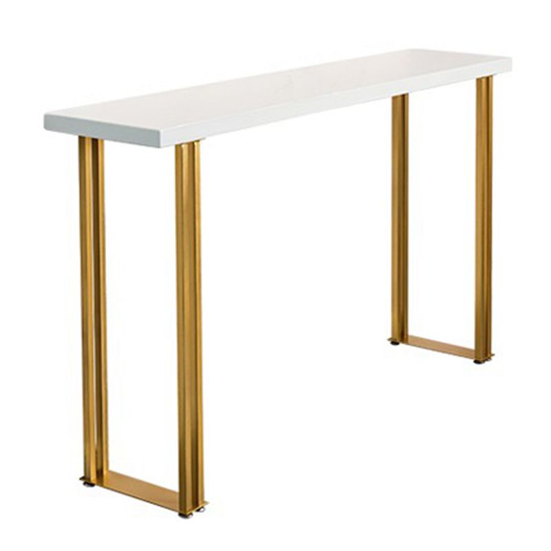 Glam Style Bar Table 42-inch Height Wood Top Bistro Table with Gold Pedestal Clearhalo 'Bar Furniture' 'Bar Tables' 'bar_tables' 'furn' 'furn_bar_tables' 'Furniture' 'Kitchen & Dining Furniture' 1200x1200_af507de8-fc80-47af-b407-e02e6ce23fe6