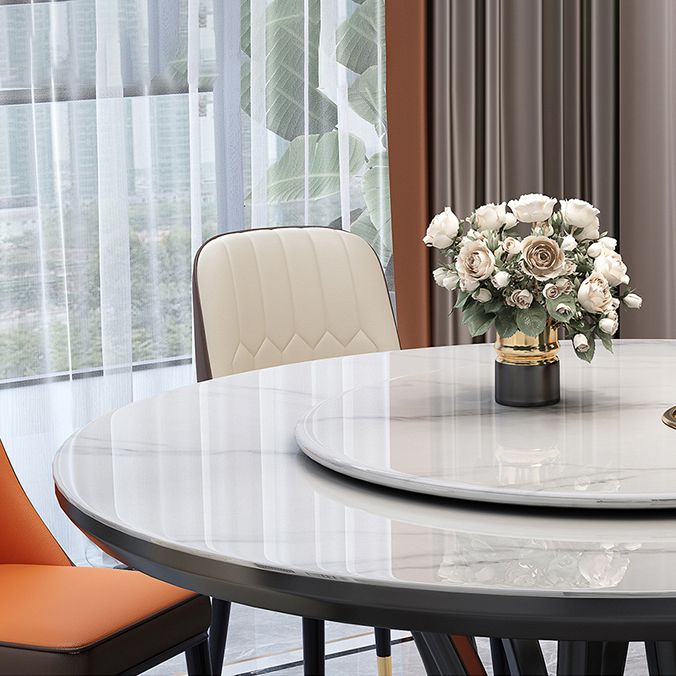 Minimalist Round Sintered Stone Table Kitchen Dining Table with Pedestal Base Clearhalo ' dining_table' 'Dining Tables & Seating' 'Dining Tables' 'furn' 'furn_dining_table' 'Furniture' 'furniture_dining_table' 'Kitchen & Dining Furniture' 'kitchen&dining_furn' 'kitchen' 'kitchen_dining_table' 1200x1200_af50919f-9470-44bf-9c9a-6d9cc486a6ff