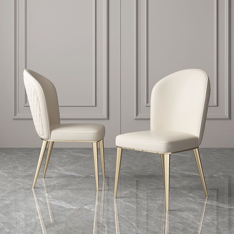 Nordic Style Leather Dining Chairs for Home Armless Solid Back Chair Clearhalo 'Dining Chairs' 'Dining Tables & Seating' 'dining_chair' 'furn' 'furn_dining_chair' 'Furniture' 'furniture_dining_chair' 'Kitchen & Dining Furniture' 1200x1200_af50e44b-4fbc-4e36-8aa2-7864bedceebf