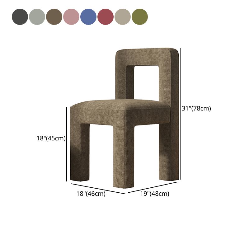 Modern Dining Side Chair Matte Finish Linen Fabric Open Back Armless Chair Clearhalo ' kitchen&dining_furn' 'Dining Chairs' 'Dining Tables & Seating' 'dining_chair' 'furn' 'furn_dining_chair' 'Furniture' 'furniture_dining_chair' 'Kitchen & Dining Furniture' 'kitchen' 1200x1200_af51fe09-14eb-4438-8c3d-d7c3c50af735
