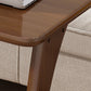 Nordic Style Rectangular Solid Wood Table with Wheel Base Coffee Table