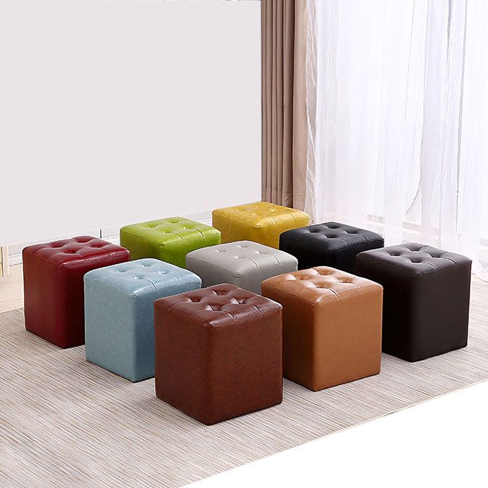 Tufted Ottoman Tear Resistant Faux Leather Contemporary Footstool Ottoman Clearhalo 'furn' 'furn_ottomans_poufs' 'Furniture' 'Living Room Furniture' 'Ottomans & Poufs' 'ottomans_poufs' 1200x1200_af52af4d-56dd-4050-8864-7dfcb3bea652