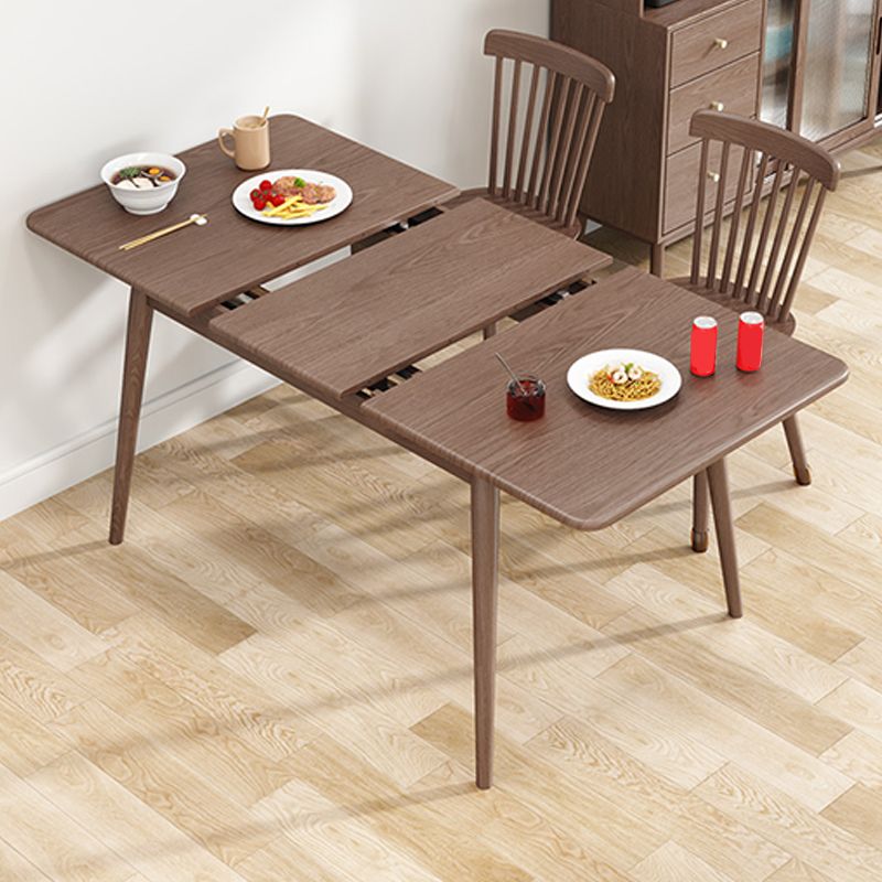 Extendable Solid Wood Dining Table Rectangular Table for Home