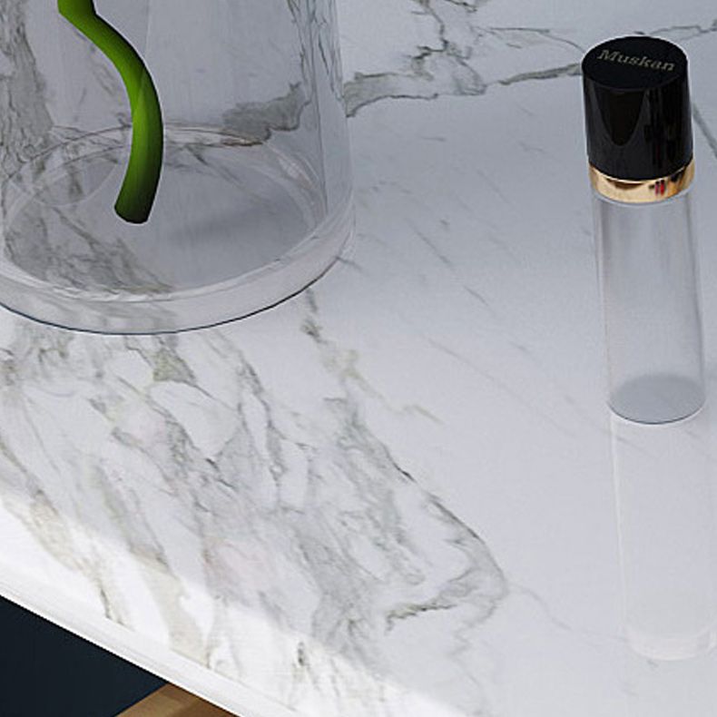 Glam Marble Top Make-up Vanity Dressing Table Set with a drawer