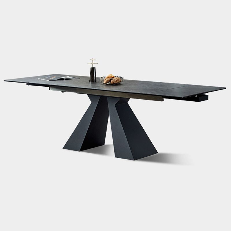 Modern Sintered Stone Extendable Dining Table Set Rectangle Home Dining Set Clearhalo 'Dining Room Sets' 'Dining Tables & Seating' 'dining_room_set' 'furn' 'furn_dining_room_set' 'Furniture' 'furniture_dining_room_set' 'Kitchen & Dining Furniture' 'kitchen&dining_furn' 'kitchen' 1200x1200_af53da27-4bb4-4283-a7f9-be5b4213bf38