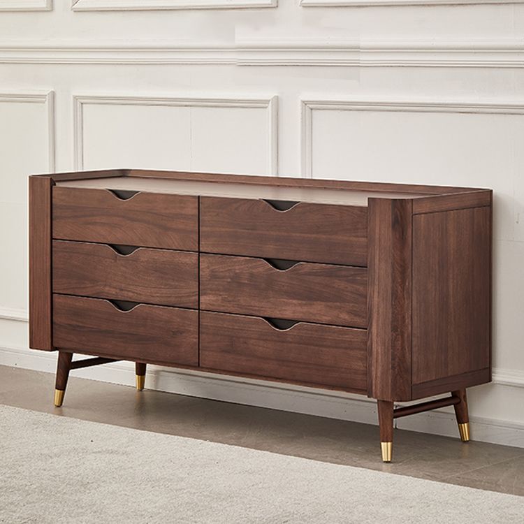 Mid-Century Modern Brown Accent Chest with 6 Soft Close Drawers Clearhalo 'Cabinets & Chests' 'cabinets_chests' 'furn' 'furn_cabinets_chests' 'Furniture' 'Living Room Furniture' 1200x1200_af53de5a-395d-4760-bf97-dea04ad58df6