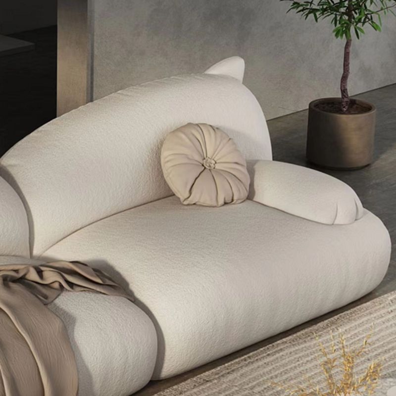 Modernism Cream Cat-Shaped Sofa Pillow Top Arm Wool Sofa - 39.37" D Clearhalo 'furn' 'furn_sofas' 'Furniture' 'Living Room Furniture' 'Sofa' 'sofas' 1200x1200_af554dd3-99d0-4176-b7d8-afe98de9d73e